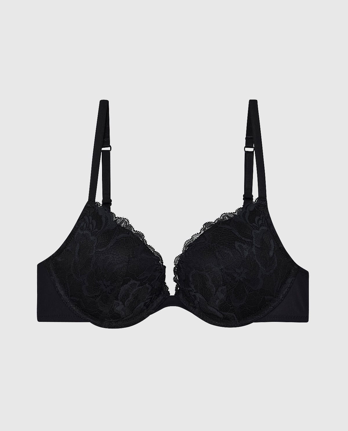 Push-Up Plunge Bra with Lace Overlay – Your Secret Weapon for Confidence 💖