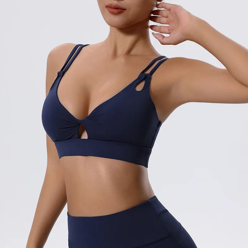 High Support Sports Bra Cross Straps Back High Support Impact Yoga Underwear Running Fitness Gym Padded Bralette