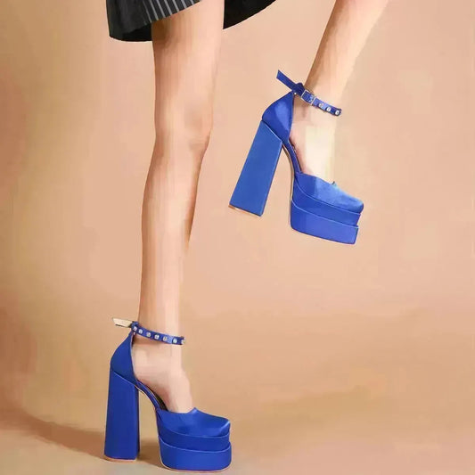 New Fashion 14cm Block Heel Platform chunky Heels for Women model