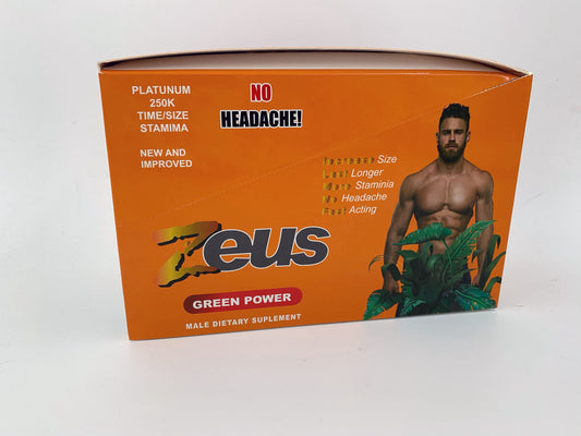Zeus Green Power Male Sexual Enhancement 24 Count Display